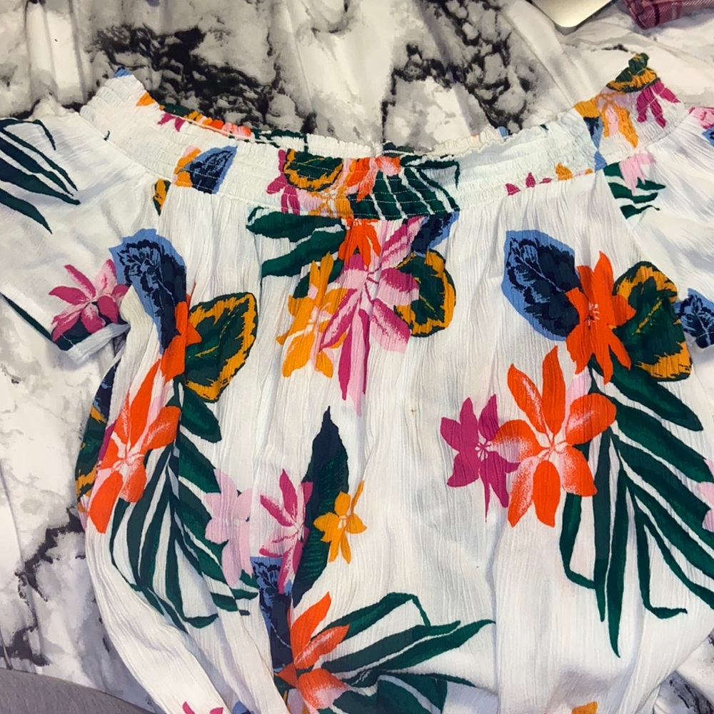 white off the shoulder blouse